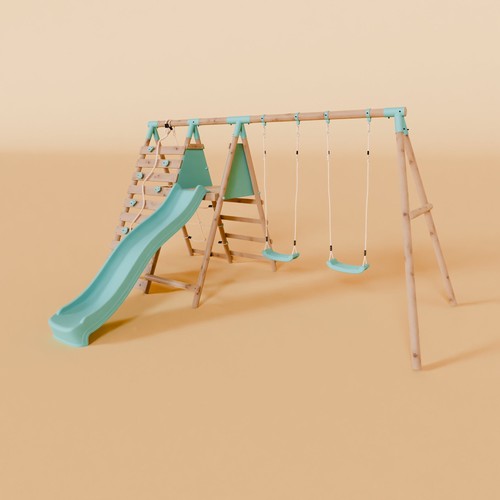 Double wooden swing - swing, with