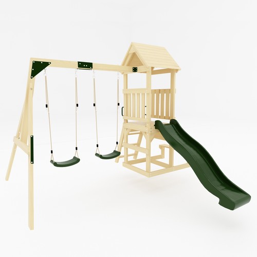 Garden wooden swing - set, with