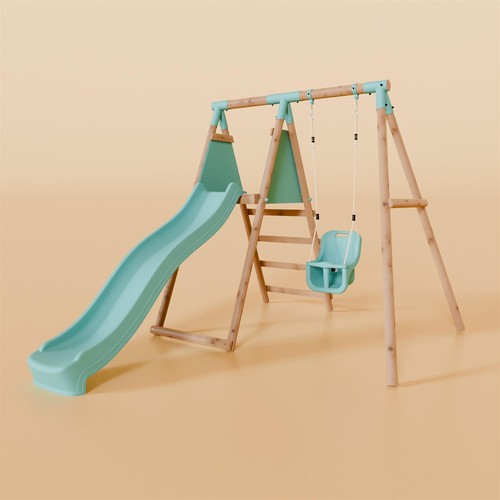 Single wooden baby swing set - baby,