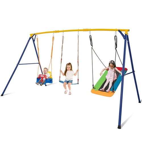Kids swing set metal - 3-in-1,