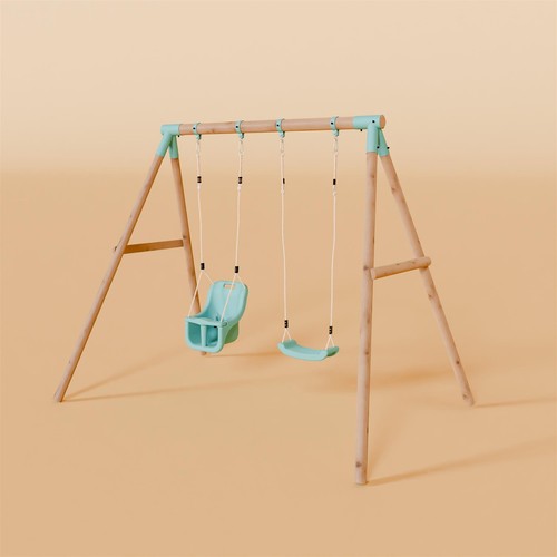Double swing set with baby - swing,
