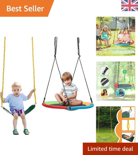 Double kids swing set saucer - set, &