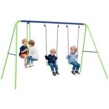 Outsunny Metal Swings Set w/